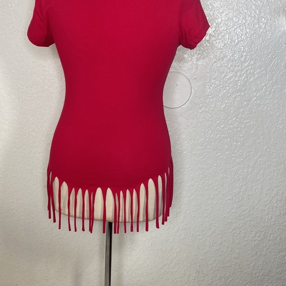 SUMMER 🎉🎉🎉FUN !! Red fringe t shirt - Picture 6 of 9